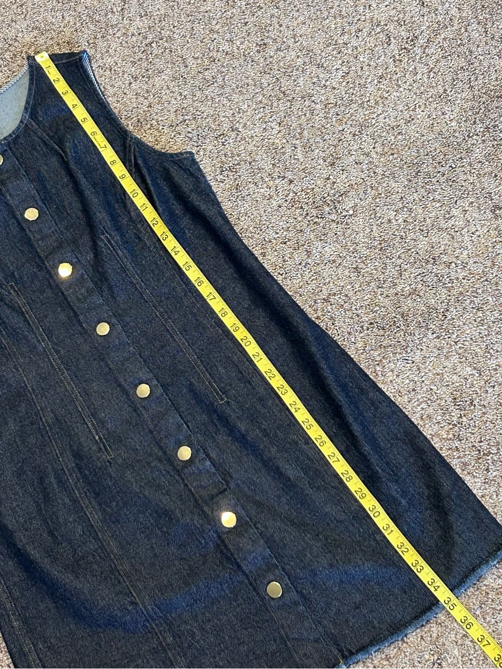 J.Crew Seamed Denim Mini Dress Tailored Sleeveless Snap Closure Women’s 8 - Picture 14 of 16